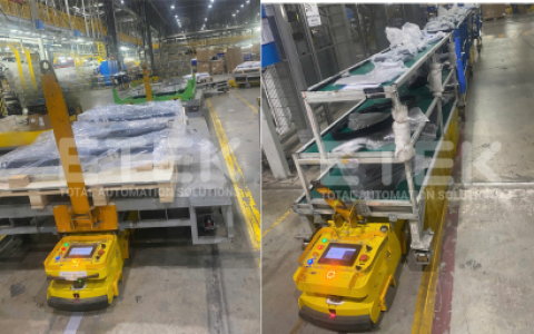 AUTOMATED MATERIAL HANDLING WITH A FLEET OF HUNDREDS OF AGVS AT AN AUTOMOTIVE MANUFACTURING AND ASSEMBLY PLANT